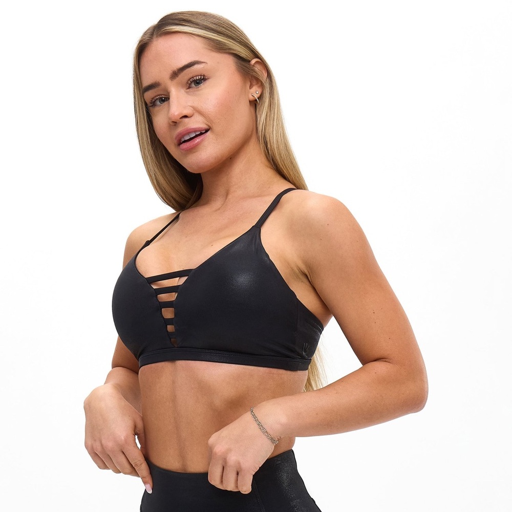 BuffBunny Black Patent Spicy Bra